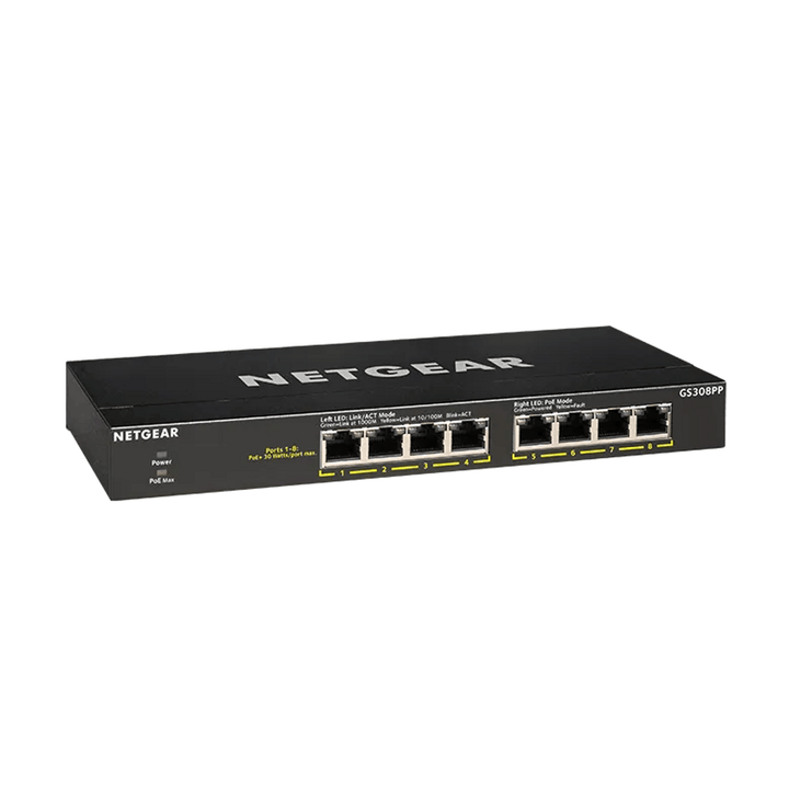 NETGEAR GS308PP 8-Port Gigabit PoE+ Unmanaged Switch 83W (GS308PP-100EUS)