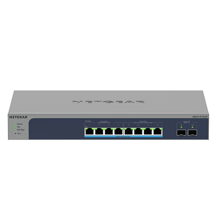 NETGEAR MS510TXUP 8-Port Multi-Gigabit/10G Ultra60 PoE++ Smart Switch with 2 SFP+ Ports