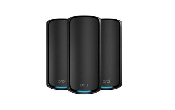 Netgear Orbi Black Series Quad - Band WiFi 7 Mesh System 3 Pack (RBE973SB - 100APS) - SourceIT