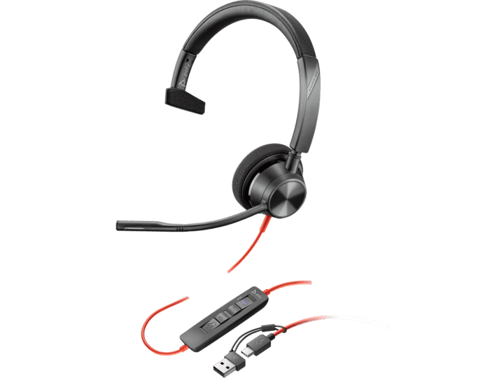 Poly Blackwire 3310 Monaural UC USB - C&A Headset (8X215AA)