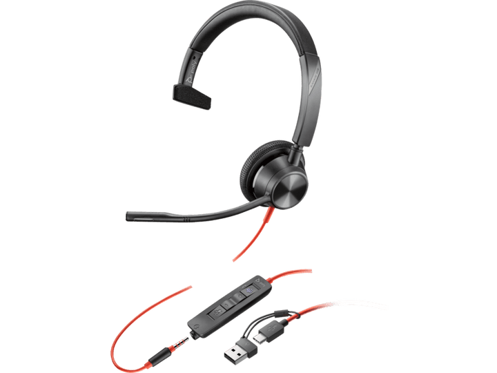 Poly Blackwire 3315 Monaural UC w/3.5mm, USB - C&A Headset (8X217AA)