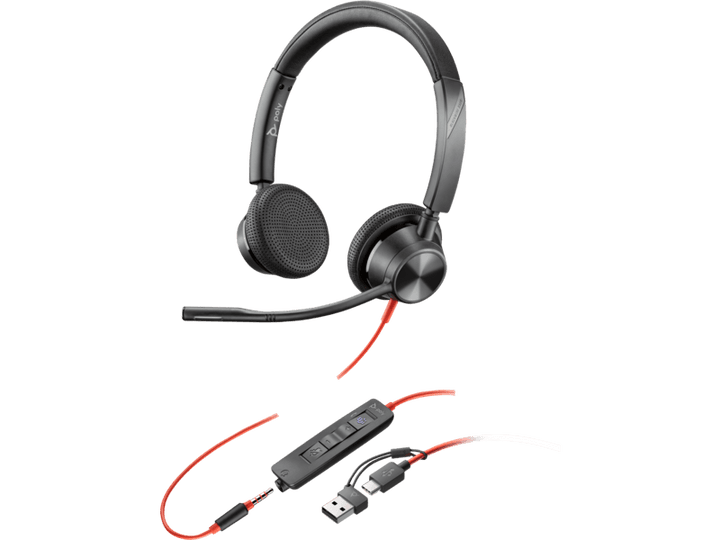 Poly Blackwire 3325 Stereo UC w/3.5mm,USB - C&A Headset (8X221AA)