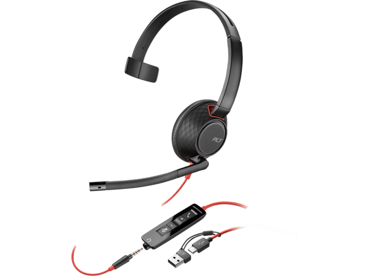 Poly Blackwire 5210 Monaural w/3.5mm,USB - C&A Headset (8X230AA)