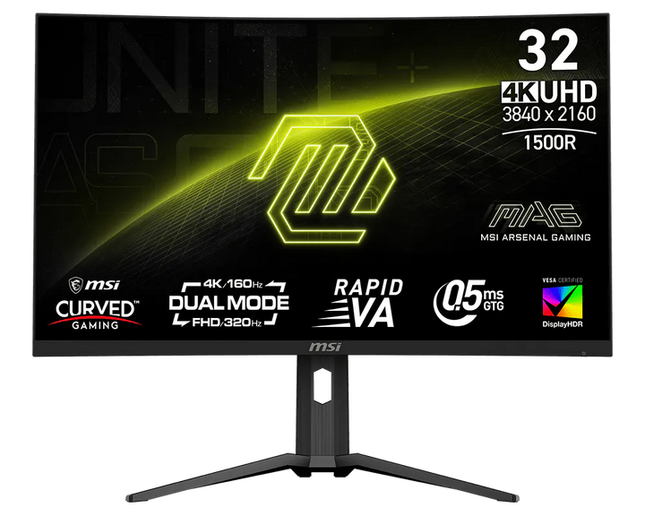 MSI MAG 321CUPDF 31.5" 4K UHD 160Hz / Full HD 320Hz Dual-Mode Curved Rapid VA Gaming Monitor