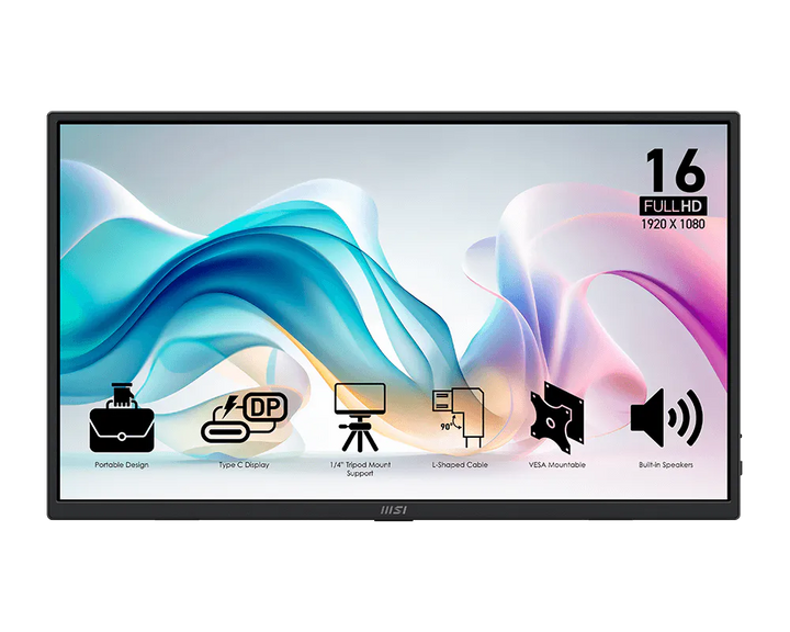 MSI PRO MP165 E6 15.6" Full HD 60Hz IPS Portable Monitor