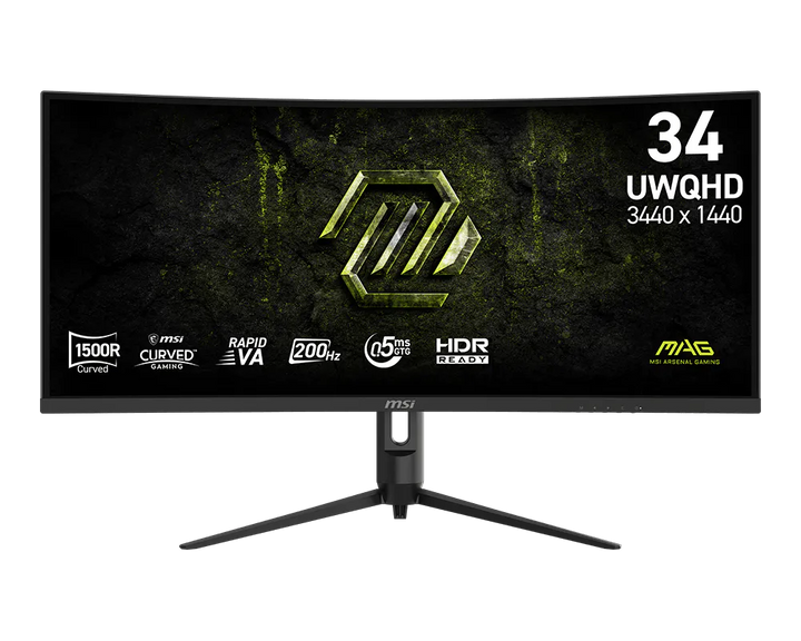 MSI MAG 342CQRF E20 34" UWQHD 200Hz Curved Rapid VA Gaming Monitor