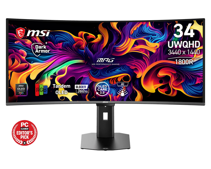 MSI MPG 341CQR QD-OLED X36 34" UWQHD 360Hz Curved Gaming Monitor