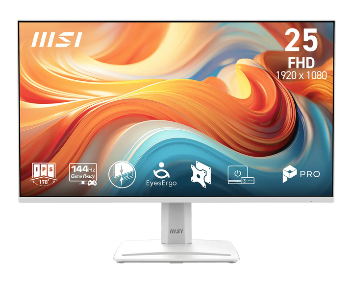 MSI PRO MP251W E14A 24.5" Full HD 144Hz IPS Business Monitor (White)