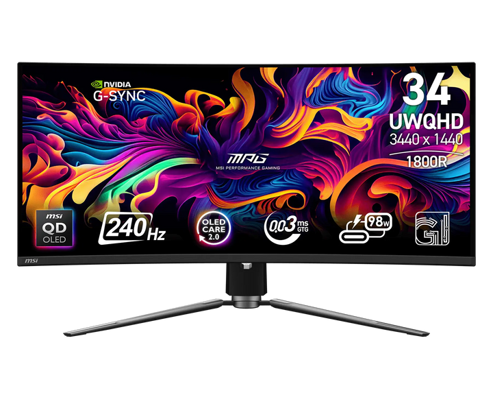 MSI MPG 341CQPX QD-OLED 34" UWQHD 240Hz Curved Gaming Monitor