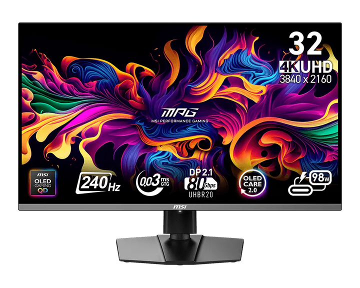 MSI MPG 322URX QD-OLED 31.5" 4K UHD 240Hz Gaming Monitor