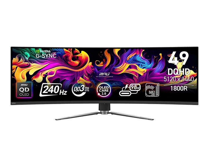 MSI MPG 491CQPX QD-OLED 49" DQHD 240Hz Curved Gaming Monitor