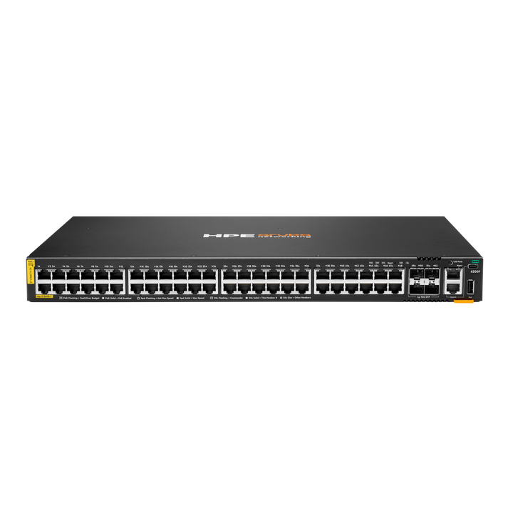 HPE Aruba Networking CX 6200F 48-Port Gigabit PoE+ Stackable Managed Switch with 4 SFP+, 370W