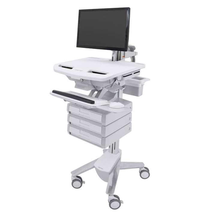 Ergotron StyleView® Cart with LCD Arm, 3 Drawers (1x3) (SV43-1230-0)