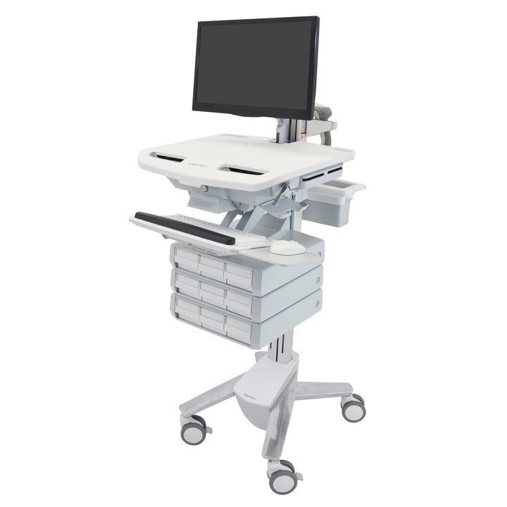 Ergotron StyleView® Cart with LCD Arm, 9 Drawers (3x3) (SV43-1290-0)