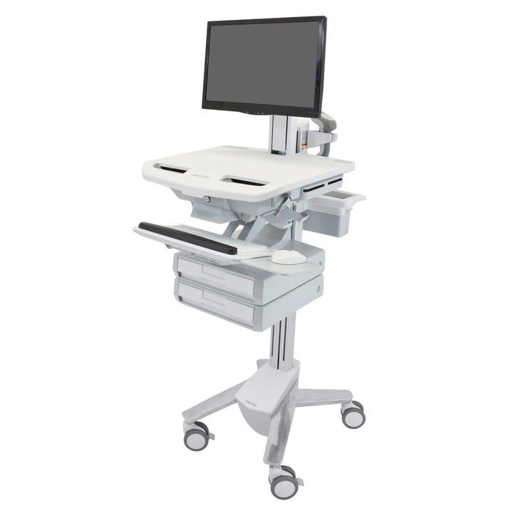 Ergotron StyleView® Cart with LCD Pivot, 2 Drawers (1x2) (SV43-1320-0)