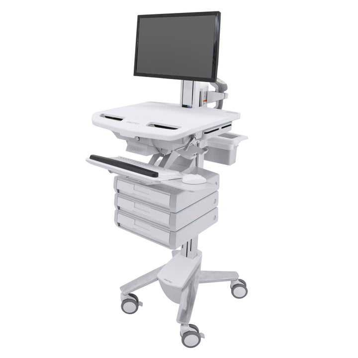 Ergotron StyleView® Cart with LCD Pivot, 3 Drawers (1x3) (SV43-1330-0)