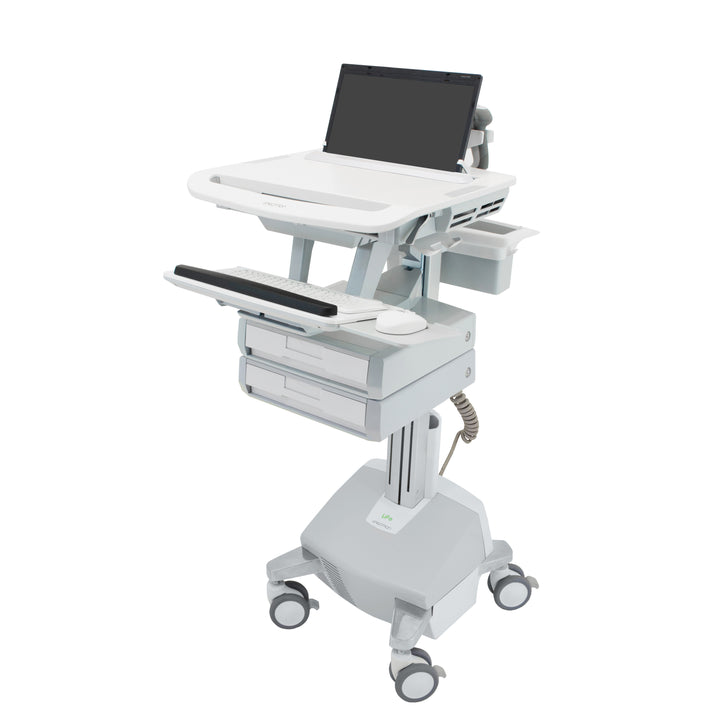 Ergotron StyleView® Laptop Cart, LiFe Powered, 2 Drawers (1x2), UK (SV44-1122-3)