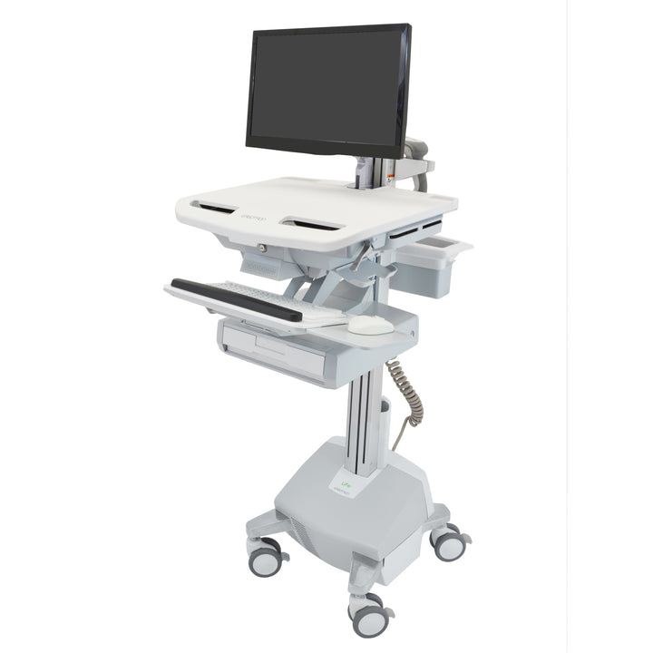 Ergotron StyleView® Cart with LCD Arm, LiFe Powered, 1 Drawer (1x1), UK (SV44-1212-3)