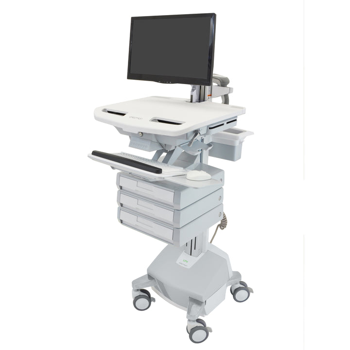 Ergotron StyleView® Cart with LCD Arm, 2 Drawers (2x1) Medical Cart (SV44-1232-3)