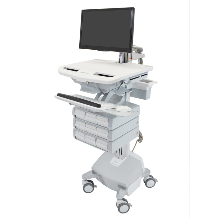 Ergotron StyleView® Cart with LCD Arm, LiFe Powered, 9 Drawers (3x3), UK (SV44-1292-3)