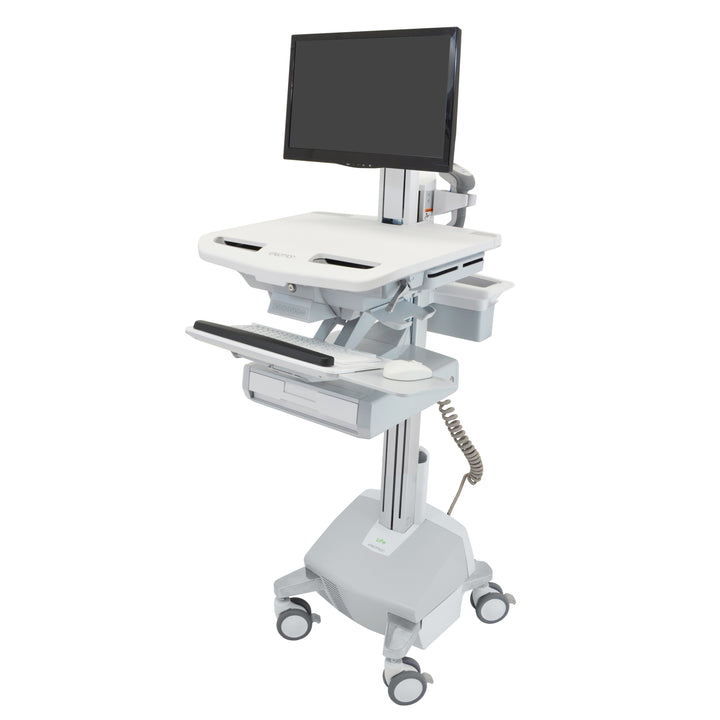 Ergotron StyleView® Cart with LCD Pivot, LiFe Powered, 1 Drawer (1x1), UK (SV44-1312-3)