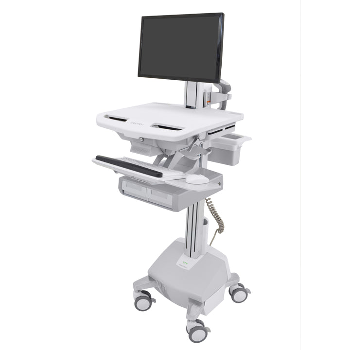 Ergotron StyleView® Cart with LCD Pivot, LiFe Powered, 2 Drawers (2x1), UK (SV44-13A2-3)