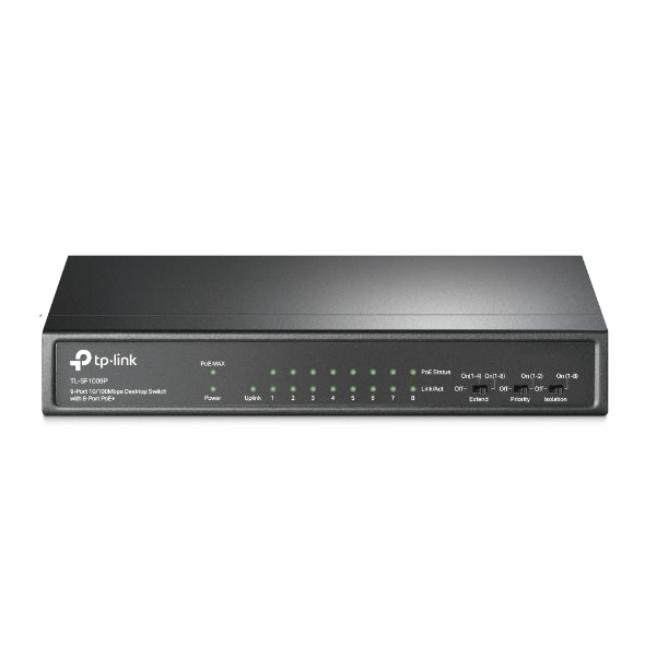 TP - Link Omada 9 - Port 10/100Mbps PoE+ Switch (TL - SF1009P)