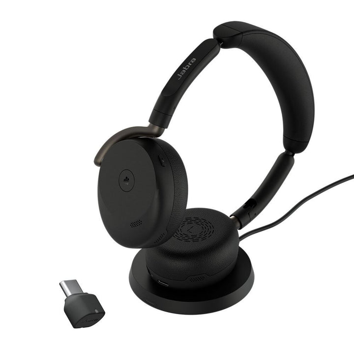 Jabra Evolve3 65 Flex MS Wireless ANC Headset USB-C with Wireless Charging Pad
