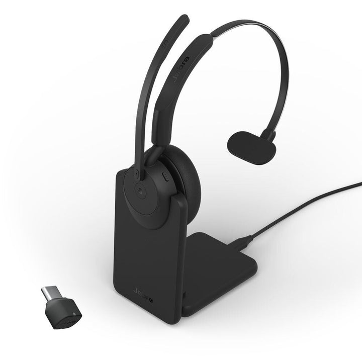 Jabra Evolve3 45 MS Mono Wireless ANC Headset USB-C with Stand