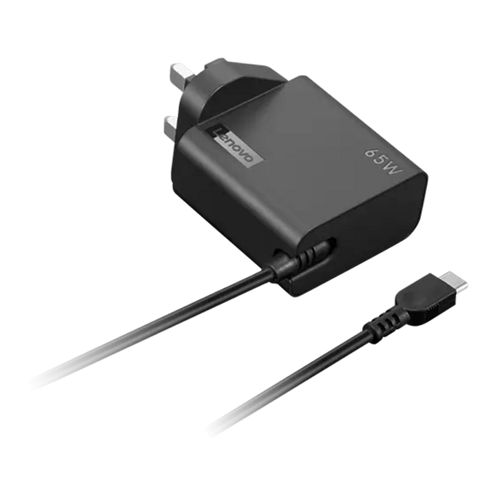 Lenovo 65W USB-C Wall Adapter UK Pin front view