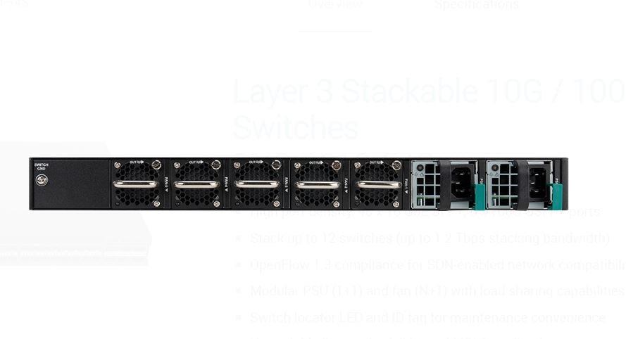 D-Link 48-port Layer 3 Stackable 10G / 100G Managed Switches (DXS-3610 ...