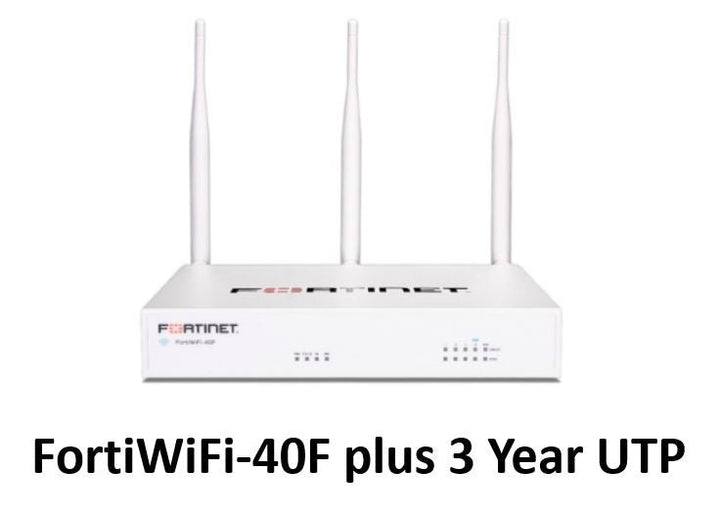 Fortinet FortiWiFi-40F Hardware plus 24x7 FortiCare and FortiGuard Unified Threat Protection (UTP) (FWF-40F-S-BDL-950-12) - SourceIT