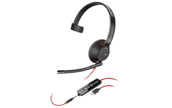 Poly Blackwire 5210 Corded Mono Headset USB-C, 3.5mm (207587-201) - SourceIT