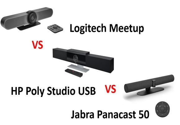 Poly Studio USB vs Logitech MeetUp vs Jabra Panacast 50