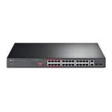 TP-Link TL-SL1226P 24-Port 10/100Mbps unmanaged PoE+ rackmount switch front view