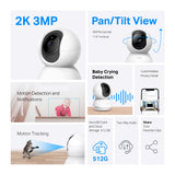 TP-Link Tapo 2K 3MP Pan/Tilt Home Security Wi-Fi Camera (TC71) - product view 2