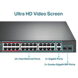 TP-Link TL-SL1226P PoE+ switch rear panel
