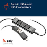 HP Poly EncorePro 545 USB Convertible Headset + USB-C/A