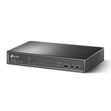 TP-Link TL-SF1009P desktop PoE+ switch angled view