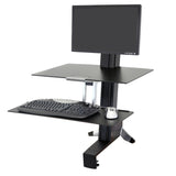 Ergotron WorkFit-S, Single LD Workstation with Worksurface Black (33-350-200)
