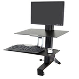 Ergotron WorkFit-S, Single HD Workstation with Worksurface Black (33-351-200)