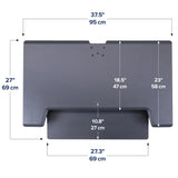 Ergotron WorkFit-TL Sit-Stand Desktop Workstation Black (33-406-085) - diagram