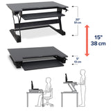 Ergotron WorkFit-TL Sit-Stand Desktop Workstation Black (33-406-085) - diagram