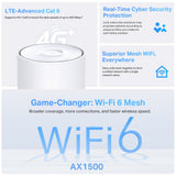 TP-Link Deco X10-4G 4G+ AX1500 Whole Home Mesh Wi-Fi 6 Gateway (1-Pack) — product view 3