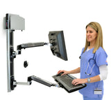 Ergotron LX Wall Mount System with Medium Silver CPU Holder (45-247-026) - view 5