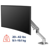 Ergotron HX Desk Monitor Arm Polished Aluminum (45-475-026) - diagram