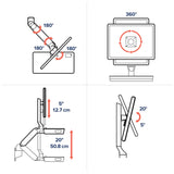 Ergotron CareFit™ Combo System with Worksurface (45-619-251) - diagram