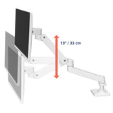 Ergotron LX Pro Desk Monitor Arm, Grommet Mount White (45-708-290) - diagram
