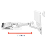 Ergotron LX Pro Wall Keyboard Arm White (45-685-290) - diagram