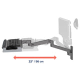 Ergotron LX Pro Wall Keyboard Arm Dark Grey (45-685-293) - diagram